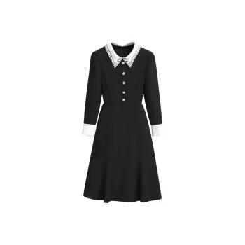 Silky Queen Long Sleeved Dresses Women's Black