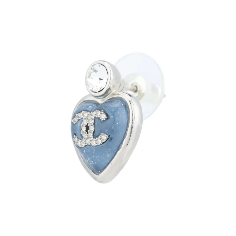 CHANEL Metal Earrings Women's Blue-2