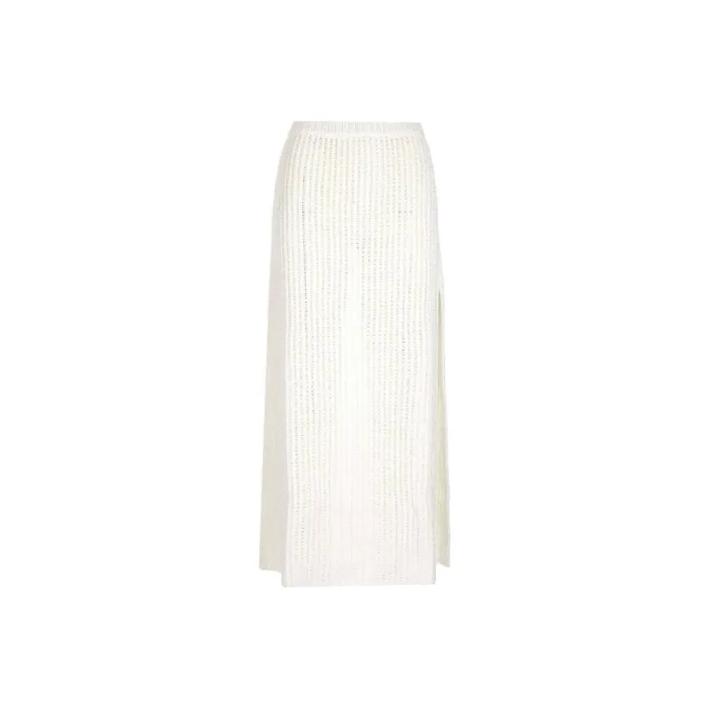 Ferragamo Side Slit Knitted Midi Skirt-0