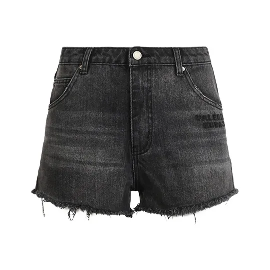 Valeria Obbaco Denim Shorts Women's Black-0