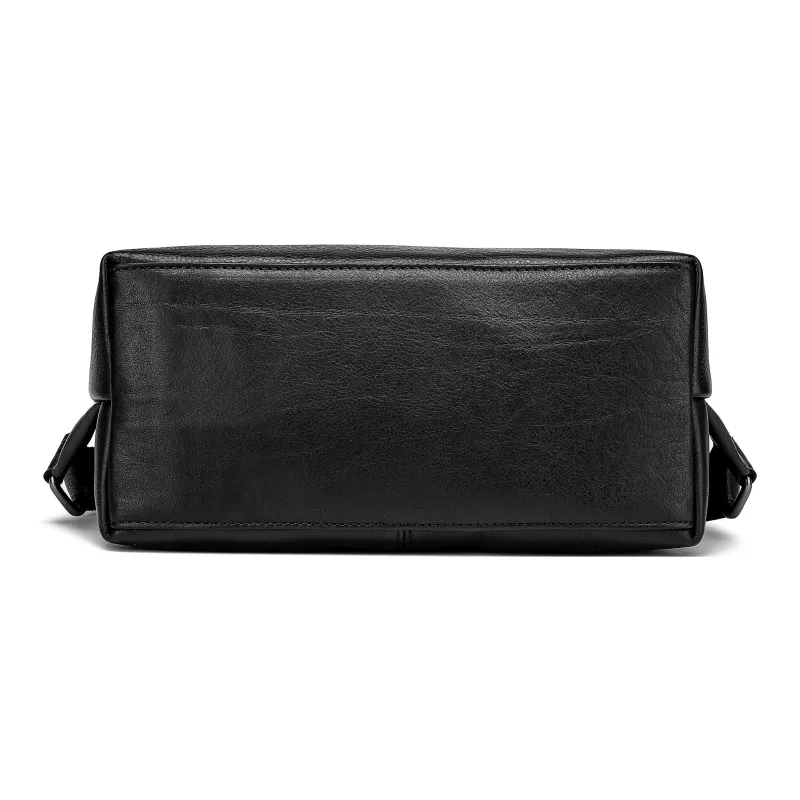 Ace Paul Top Grain Cow Leather Backpack Unisex Black-4