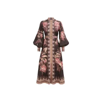 Zimmermann SS25 Long Sleeved Dress Women's Black
