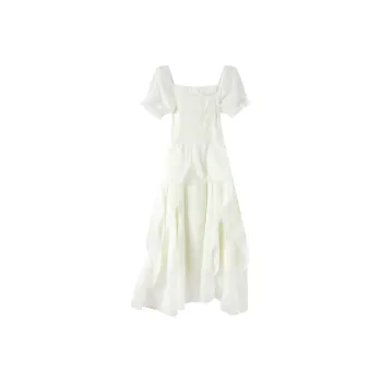 Zukizuki Short Sleeved Dresses Women's White