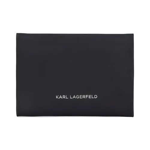KARL LAGERFELD Cow Leather Wallet Womens White K/Circle Cardholder