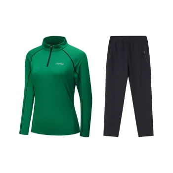 Tectop Casual Suit Women's Two-Piece Set Emerald/Classic Black