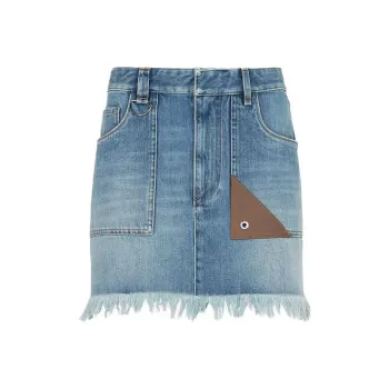 FENDI SS23 Denim Dress Women's Blue