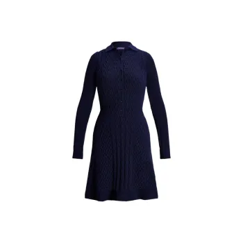 Polo Ralph Lauren SS24 Long-Sleeved Dresses Women's Dark Blue