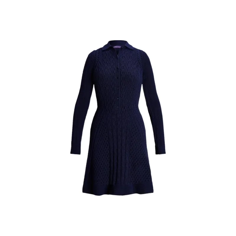 Polo Ralph Lauren SS24 Long-Sleeved Dresses Women's Dark Blue-0
