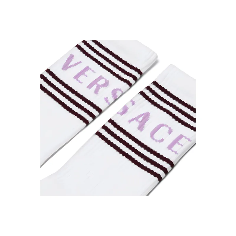 VERSACE Mid-Calf Socks Men's 1 Pack White-1