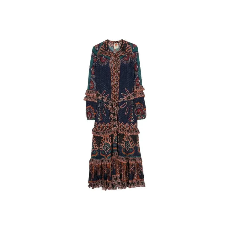 FARM RIO SS24 Long-Sleeved Dresses Women's Multicolor-0