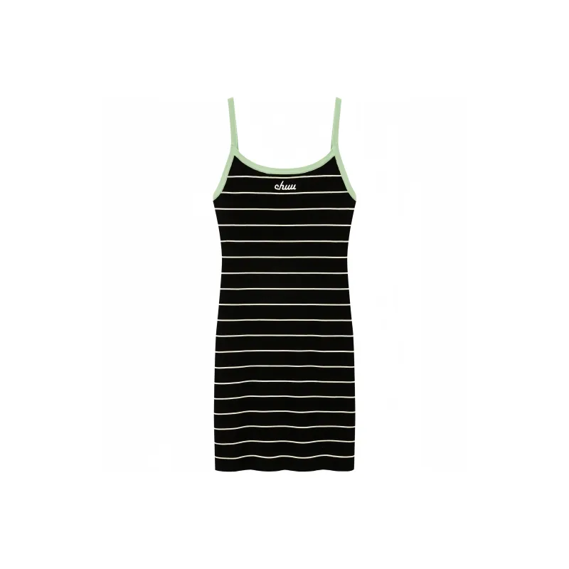 CHUU Slip Dresses Women's Black Stripes-2