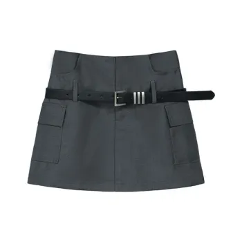 ETSE Casual Short Skirts Women's Dark Gray