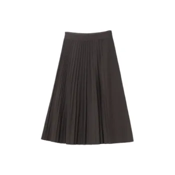 OVV Casual Short Skirts Women's Dark Coffee Solid Color A5