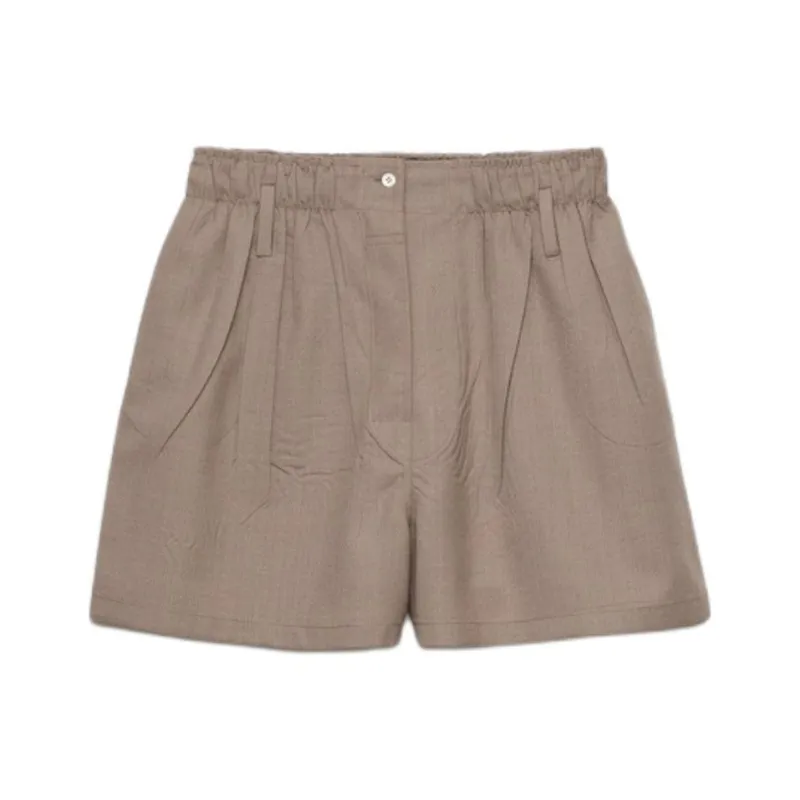 PRADA Mouliné Wool Shorts-0