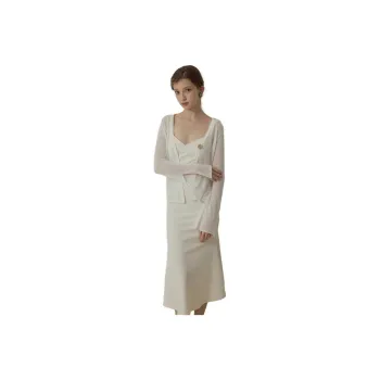 Mix Selection Two Piece Skirt Sets Women's Pearl White