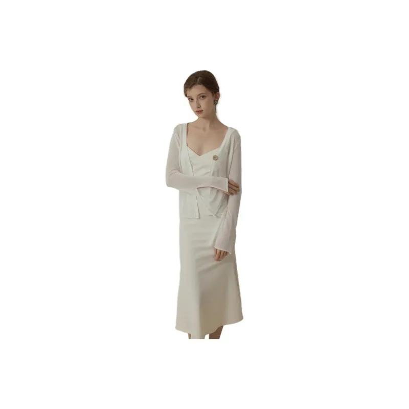 Mix Selection Two Piece Skirt Sets Women's Pearl White-0