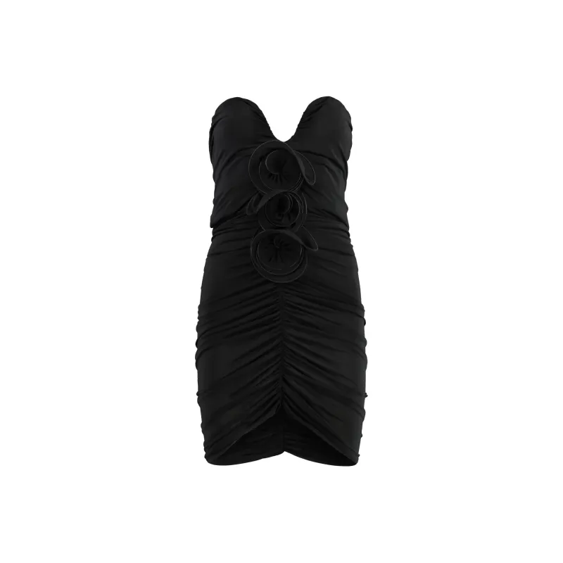 Magda Butrym Floral Embellished Ruched Strapless Dress-0