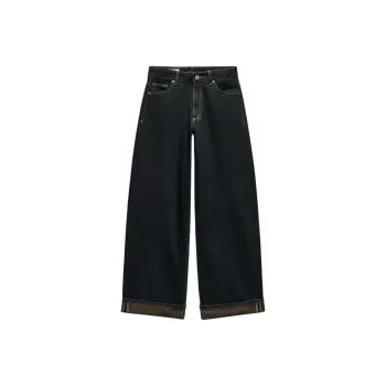 ZARA Trf Jeans Women's Black/Yellow