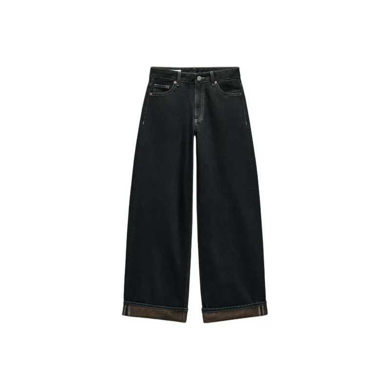 ZARA Trf Jeans Women's Black/Yellow-0