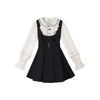 LALAJK Two Piece Skirt Sets Women's Black Yellow