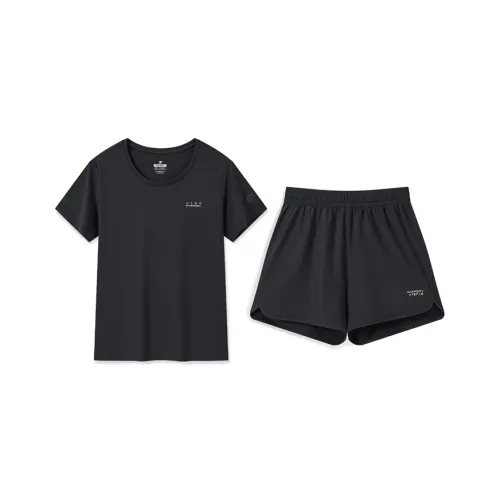 XTEP Comprehensive Training Set Casual Suit Women's Jet Black