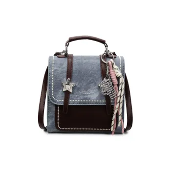 Homeboisportclub PU Backpack Regular Women's Denim Blue/Ecru/Dark Tea