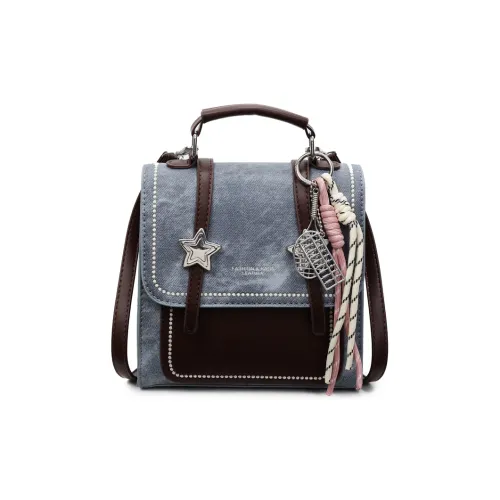 Homeboisportclub PU Backpack Regular Women's Denim Blue/Ecru/Dark Tea