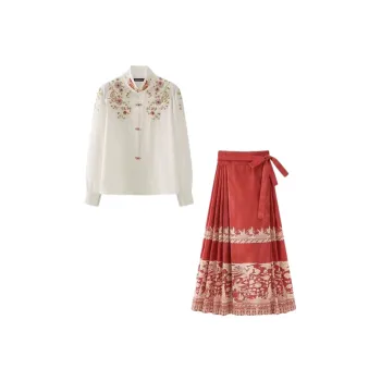 SONDR Skirt Set Women's White+Red