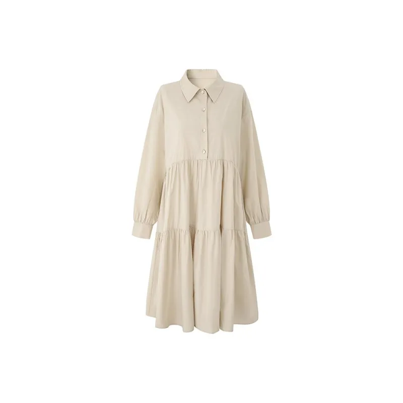 Elva' Island Long-Sleeved Dresses Women's Gray Green-0