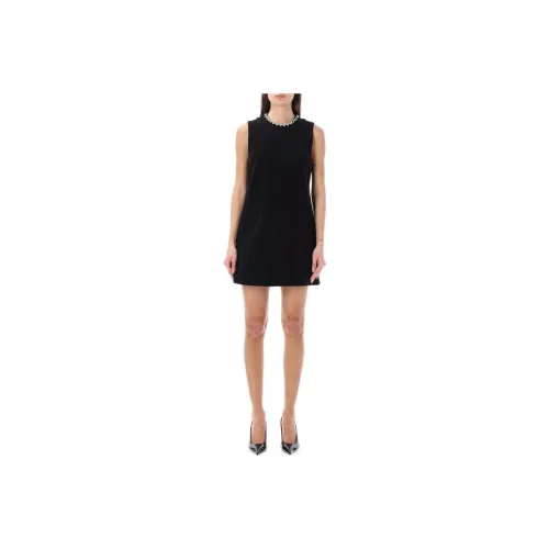 AREA Heart Embellished Sleeveless Mini Dress