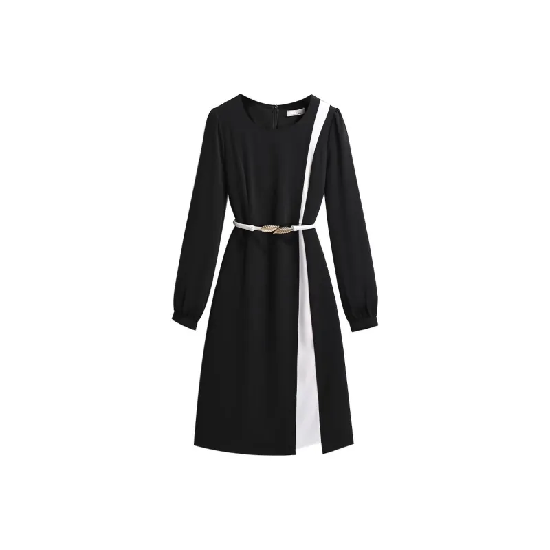 Silky Queen Long Sleeved Dresses Women's Black-0