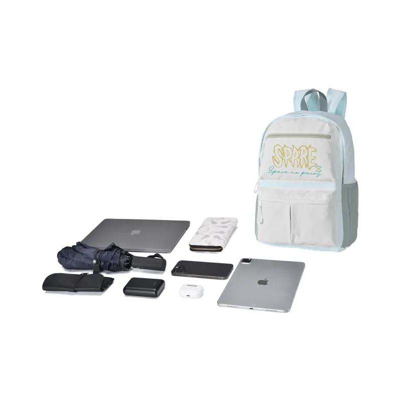 FINITE LOOP Polyester Backpack Unisex Pearl White-2