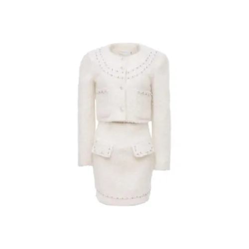BETTER BING Two Piece Skirt Sets Women's White