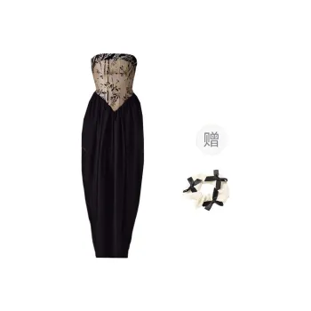 TURN UP Sleeveless Dress Women's Black Gold