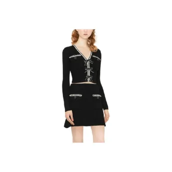 Self portrait Flap pocket Rib knit Skirt