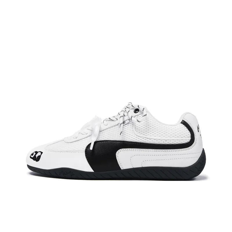 MASONONCE Racing Shoes, German Army Trainers Low Top Skateboard Shoes Unisex Black White-0
