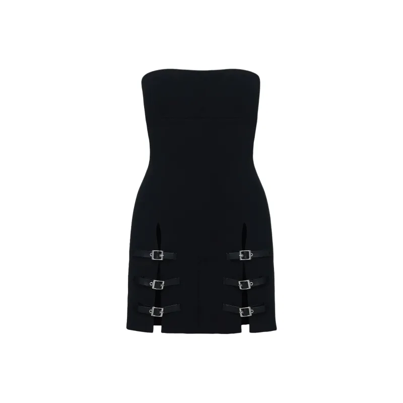 PRINCESS POLLY PLEASANCE STRAPLESS MINI DRESS Sleeveless Dress Women's BLACK/Black-0