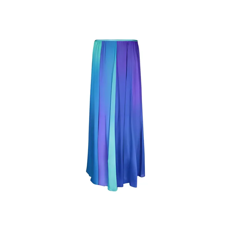 Forte Forte Colour block Pleated Silk Maxi Skirt-0
