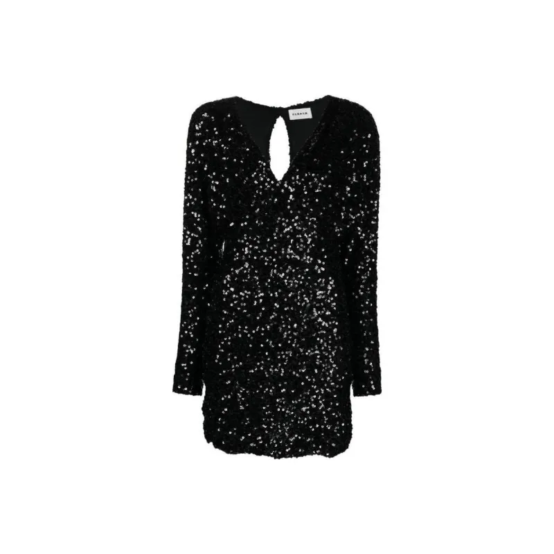 PAROSH Long Sleeved Dress Women's Black-0