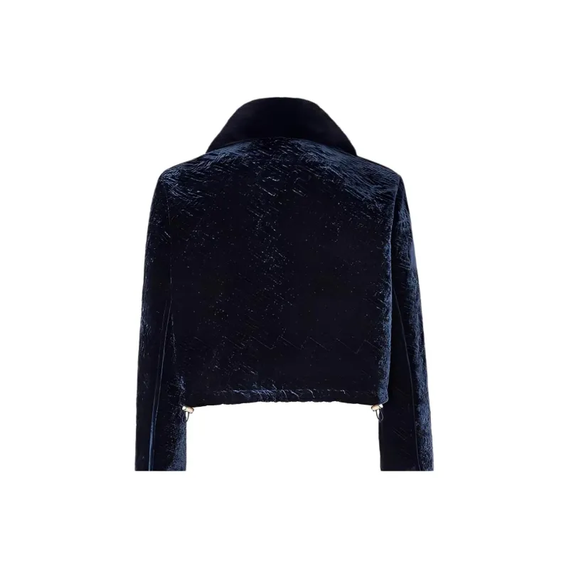 FENDI Leather Jackets Women's Dark Blue-1