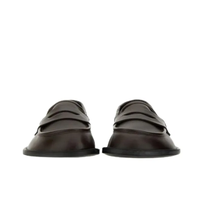 MOSCHINO Round Toe Slip On Loafers-3