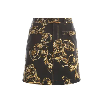 VERSACE JEANS COUTURE Denim Short Skirts Women's Black