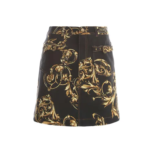 VERSACE JEANS COUTURE Denim Short Skirts Women's Black