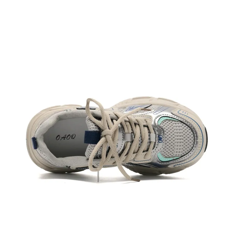 OAOQ Chunky Sneakers Unisex Low Top Blue/White-3