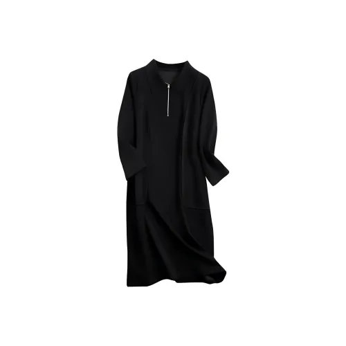 Mapping Long Sleeved Dresses Women's Black