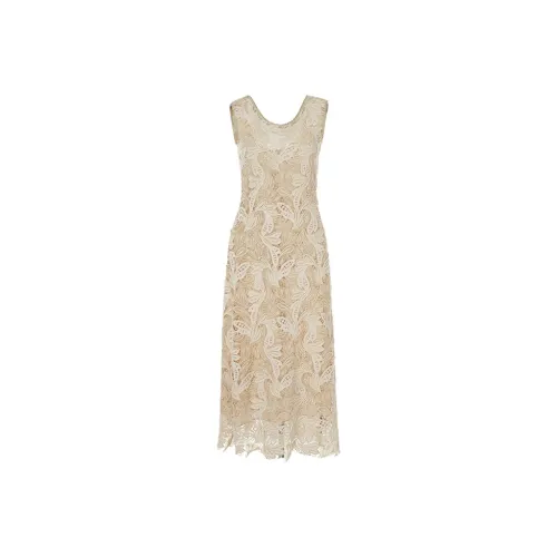 BESIONIA SS25 Sleeveless Dress Women's Dark Apricot