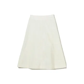Beams Casual Long Skirt Women's Gray White