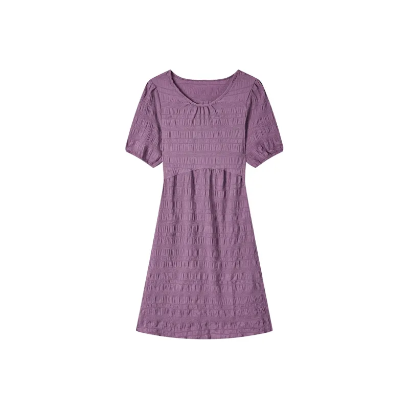 ZCDECO Short Sleeved Dress Women's Purple-0