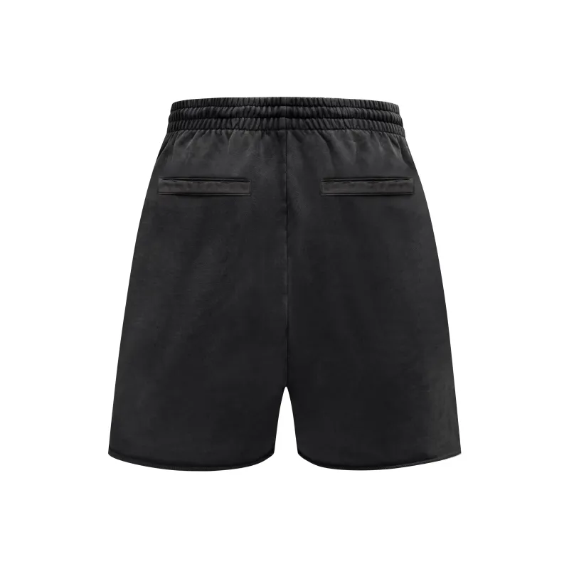 Askyurself Casual Shorts Unisex Washed Black-1