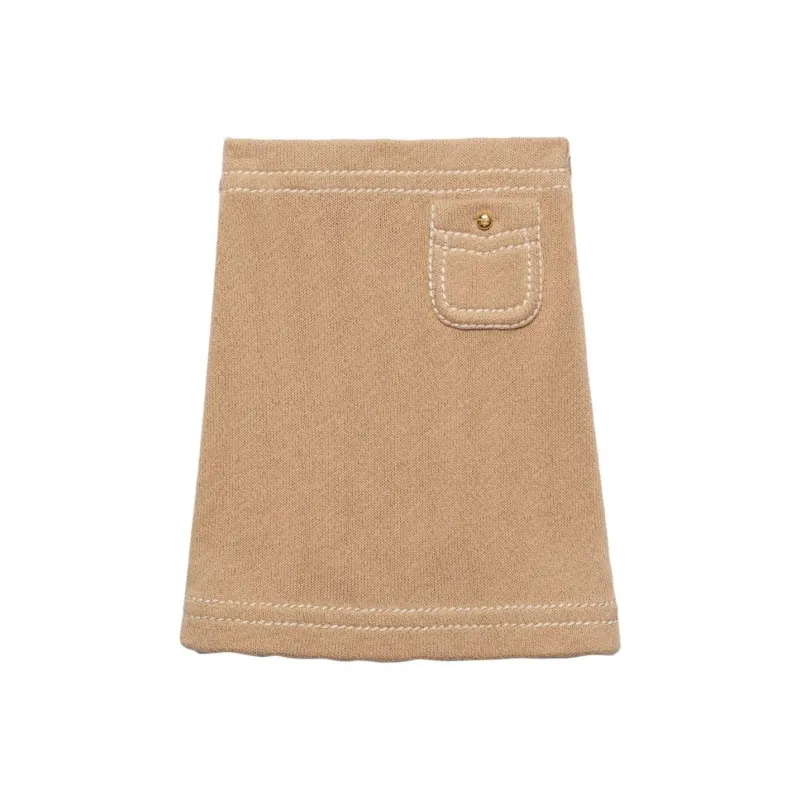PRADA Knitted Cotton Mini Skirt-0